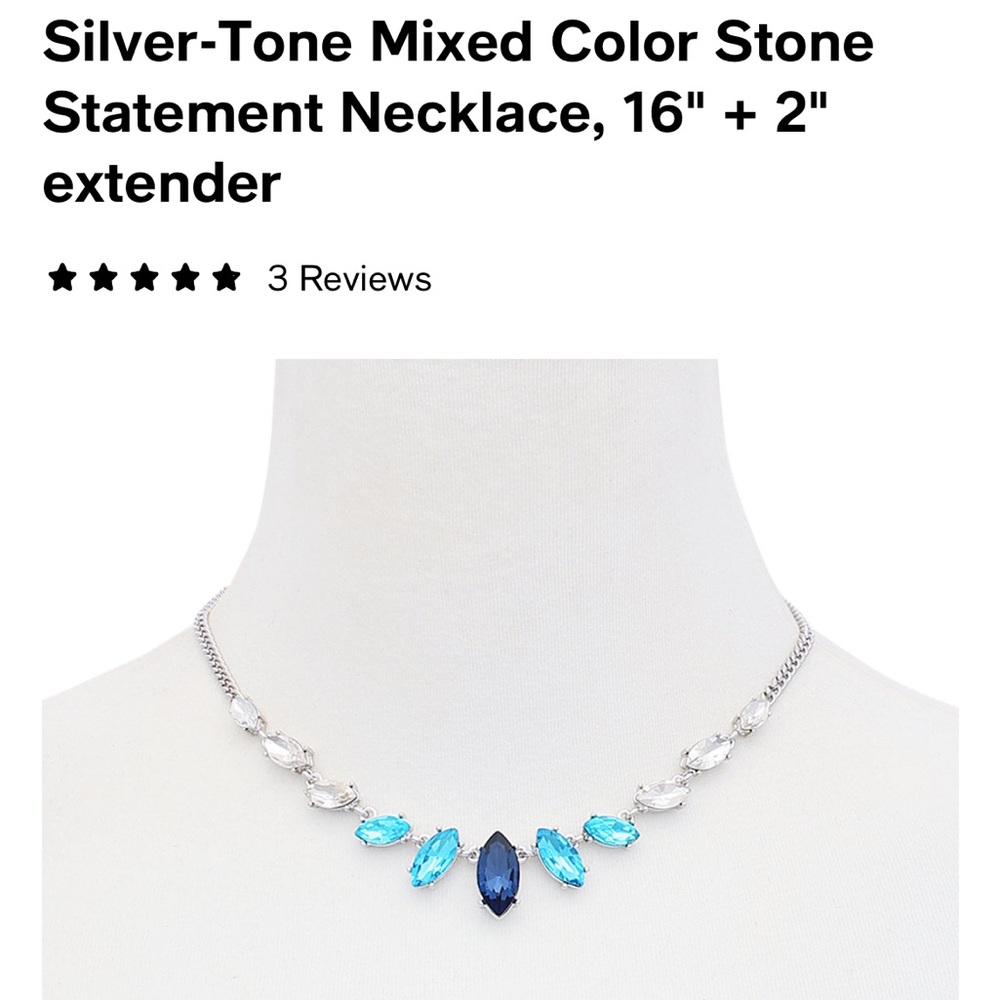 Guess silver and blue necklace NWT- style Denim Dreams